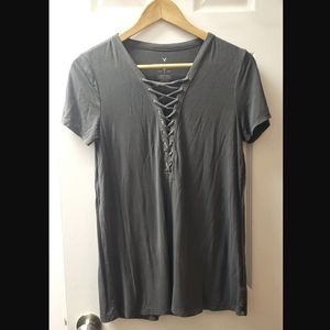 Gray drapey shirt